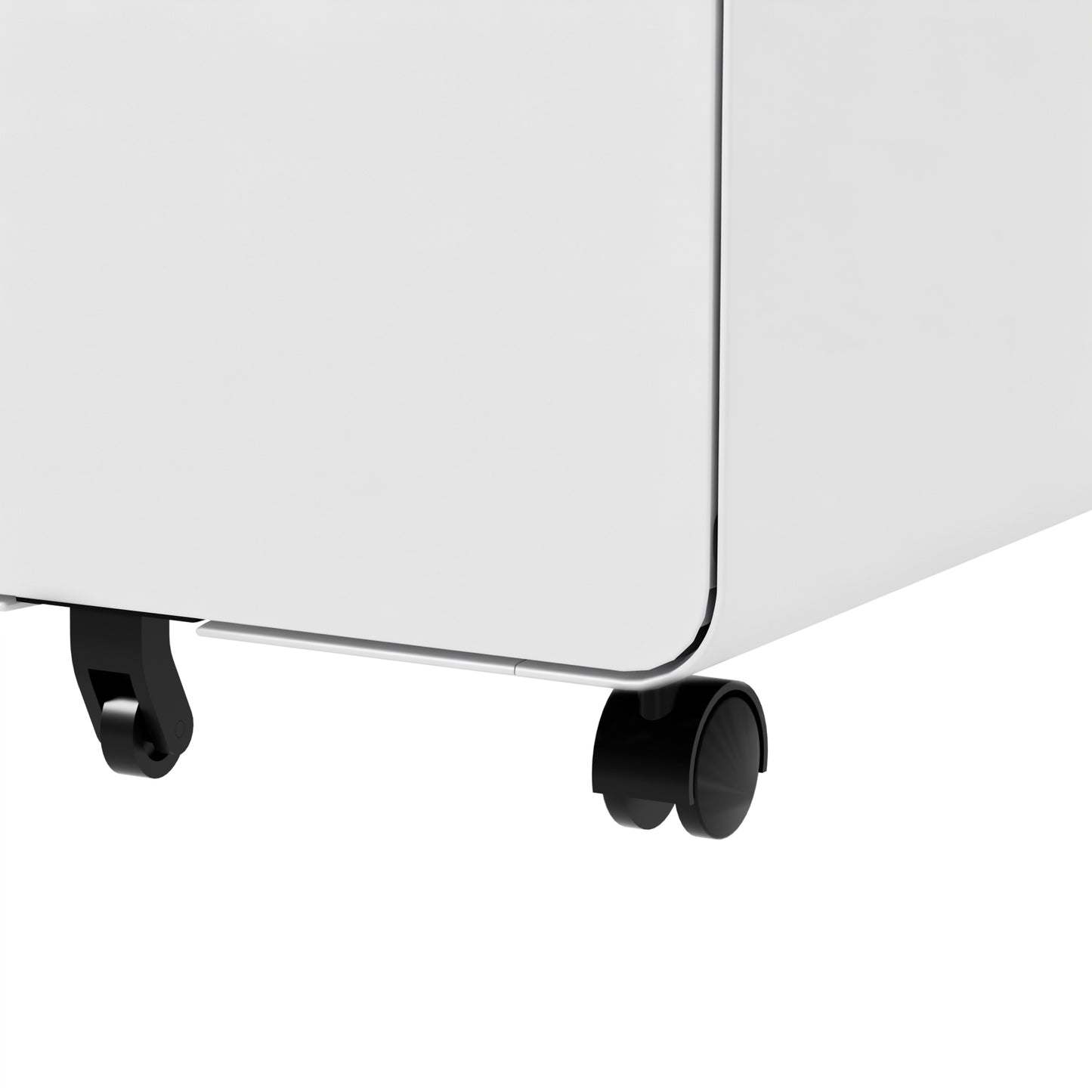 VIYET 2 Drawer Mobile File Cabinet, Metal Rolling Filing Cabinet with Lock, Fully Assembled Steel Office Storage Cabinet for Letter Legal Files, White