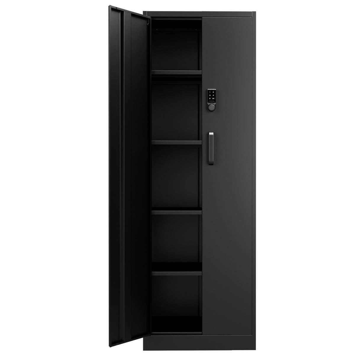 VIYET 71" Metal Storage Cabinet with Keypad Lock, Adjustable Shelves, 150 lbs Capacity per Shelf, Garage Utility Locker for Home & Office