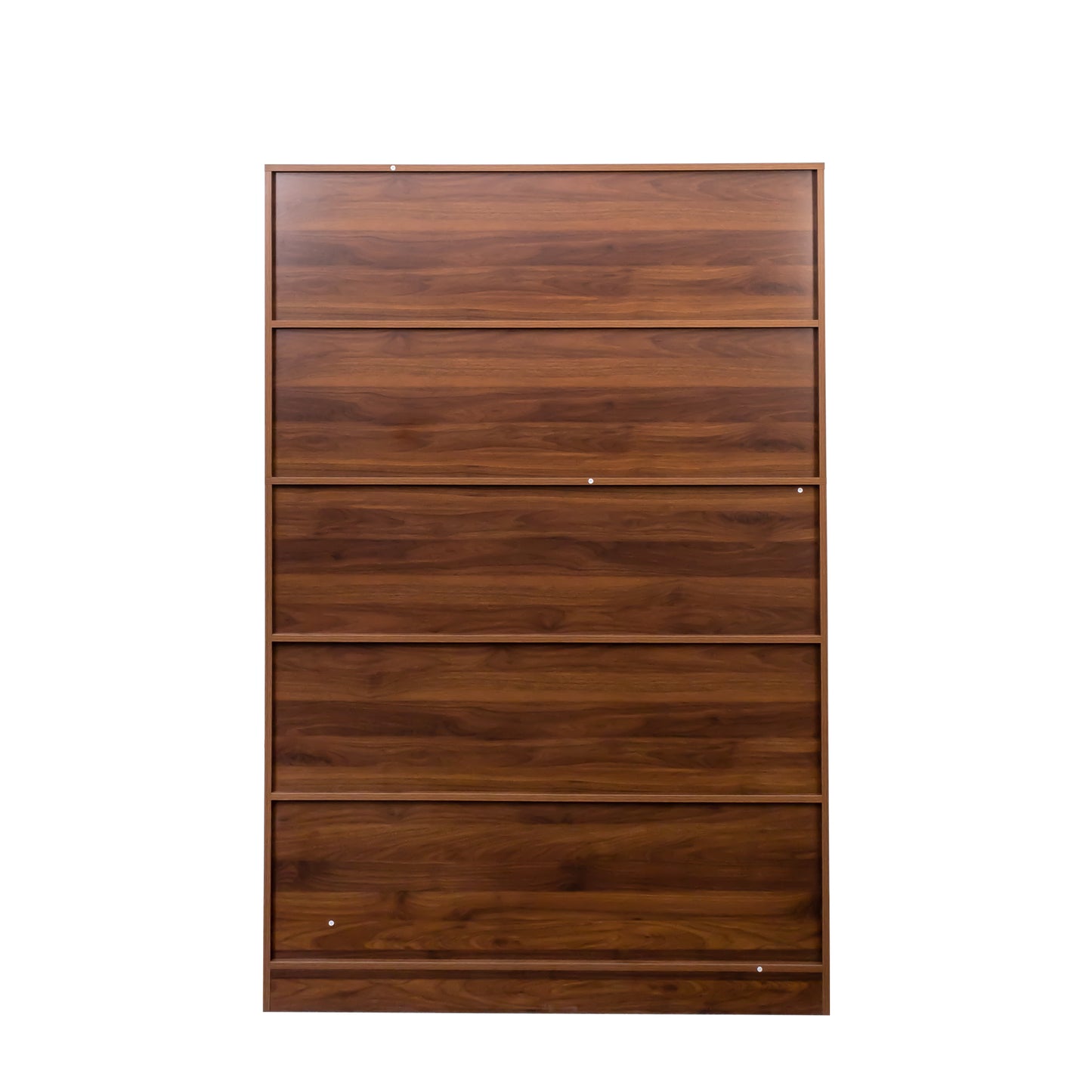 VIYET 71" 4-Tier Cube Bookshelf with 3 Doors, Walnut Particle Board Storage Organizer (10 Cubes Open Shelf Bookcase for Living Room & Office)