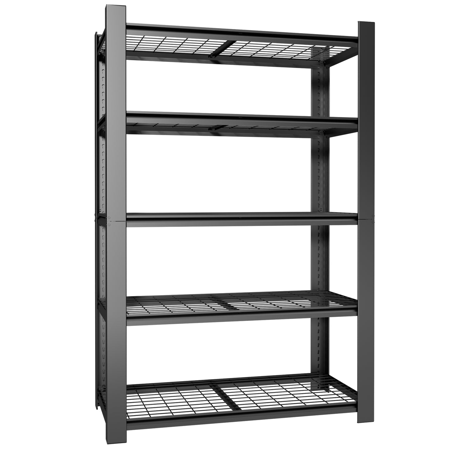 VIYET 72" H 5 Tier Heavy Duty Metal Garage Shelving Unit, Adjustable Industrial Storage Rack with 3000 lbs Capacity, Steel Shelf Organizer, 48"W x 23.6"D Black