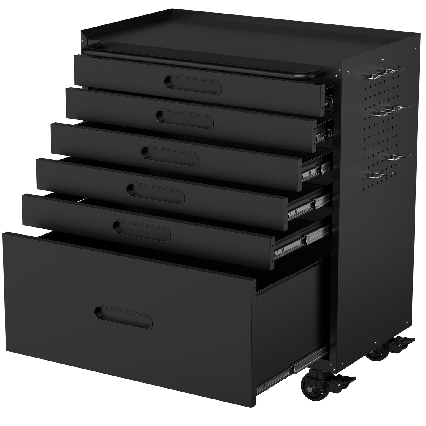 VIYET 34" 6-Drawer Rolling Tool Chest - Heavy-Duty Steel Mobile Garage Cabinet & Small Parts Storage Organizer, Black
