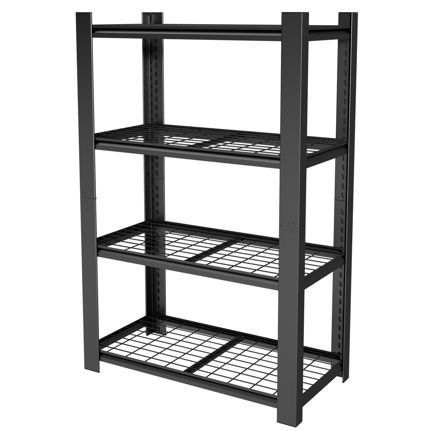 VIYET 60" H Heavy Duty Metal Shelving Unit, 4 Tier Adjustable Storage Rack with 2240 LBS Capacity, Garage Shelf Organizer for Pantry Kitchen Black