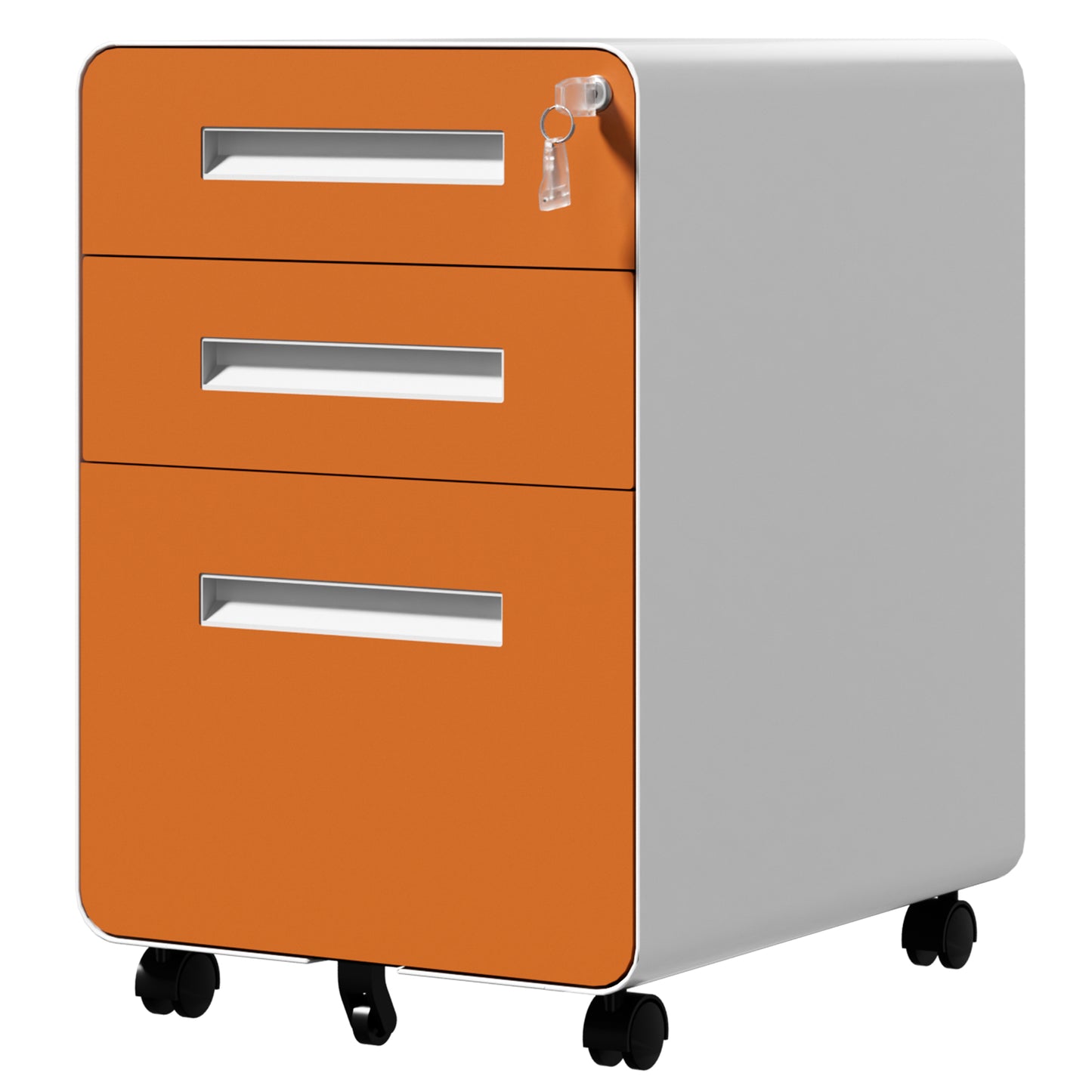VIYET 3 Drawer Mobile File Cabinet, Rolling Metal Filing Cabinet with Lock, Steel Office Storage Cabinet on Wheels for Letter Legal Files, Home Office Organizer