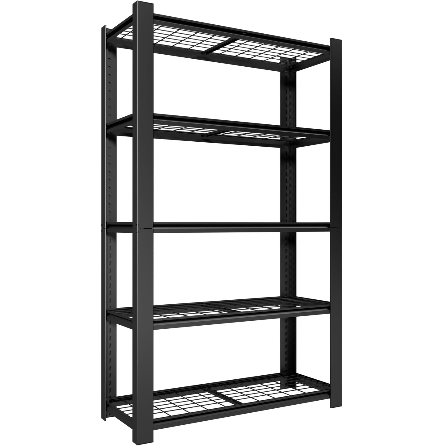 VIYET 78" Heavy Duty Metal Shelving Unit, 5 Tier Industrial Storage Rack with Adjustable Shelves, 3000 LBS Capacity Garage Organizer for Warehouse, Pantry, Black