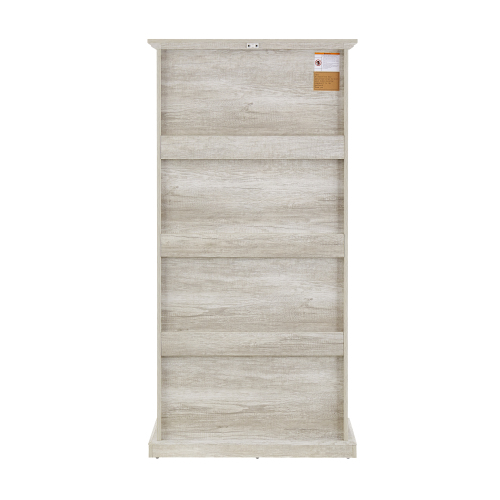 VIYET 63" 4-Tier Glass Display Cabinet, White MDF+Tempered Glass Curio Cabinet (Flip-up Doors for Collectibles/Toys/Books)