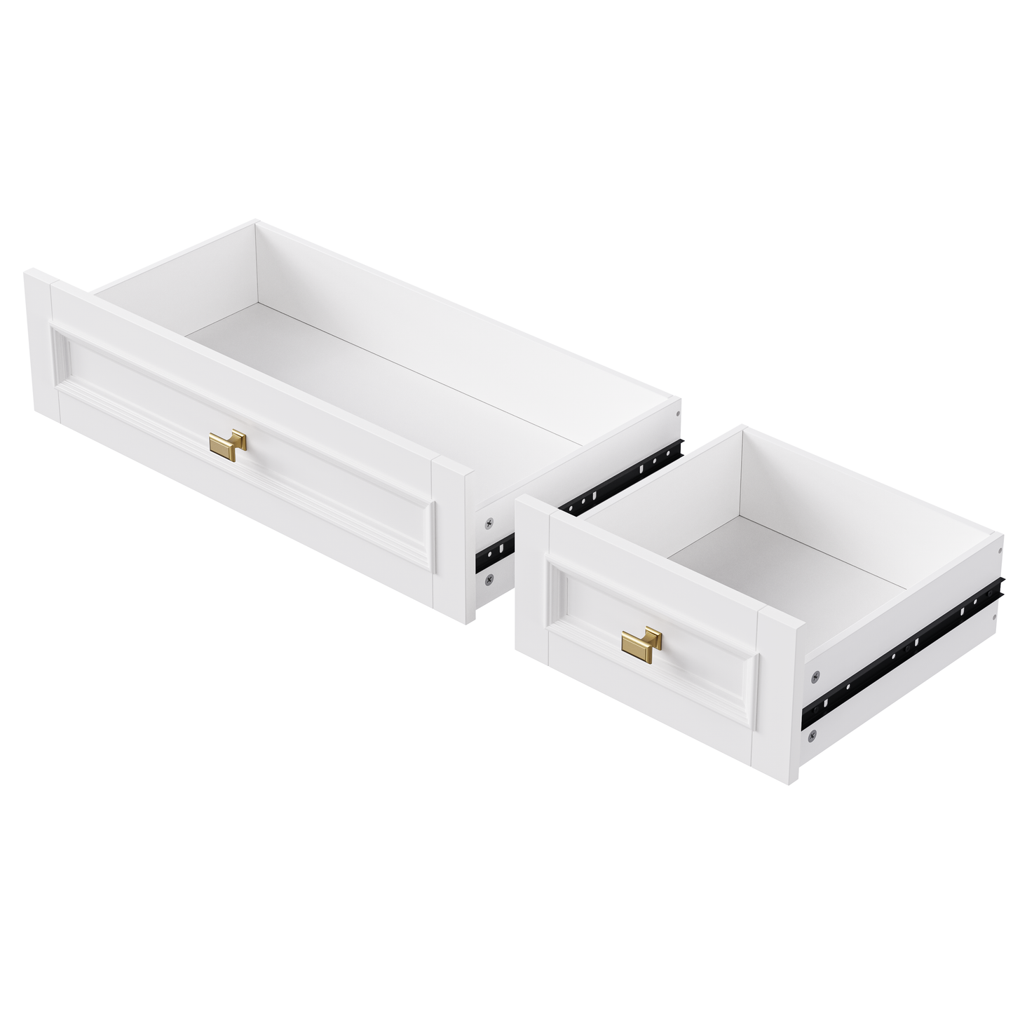 VIYET 36" K&K Kitchen Island with Drop Leaf, White MDF Storage Cart w/ Oak Veneer Top (2 Doors+5 Drawers+Adjustable Shelf)