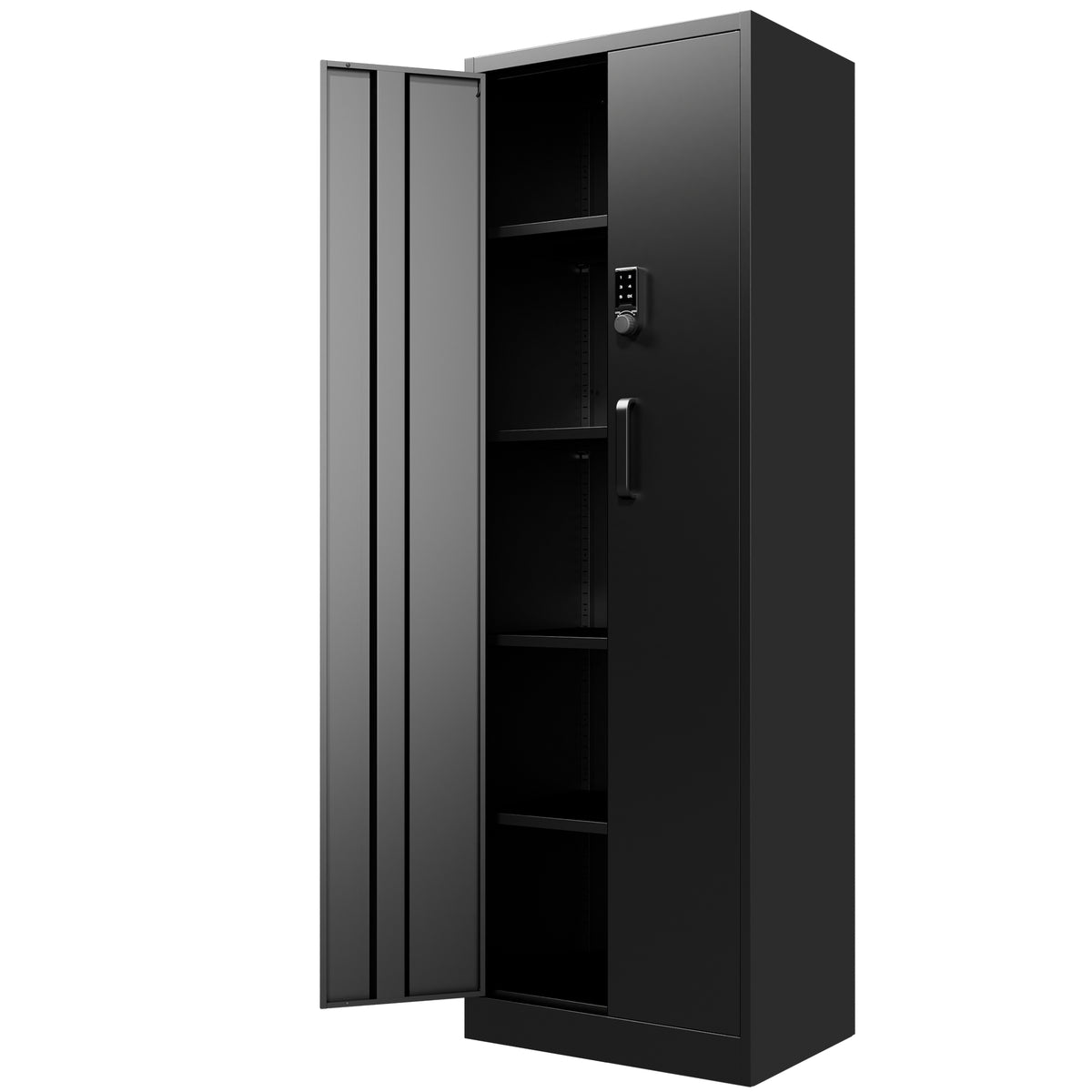 VIYET 71" Metal Storage Cabinet with Keypad Lock, Adjustable Shelves, 150 lbs Capacity per Shelf, Garage Utility Locker for Home & Office