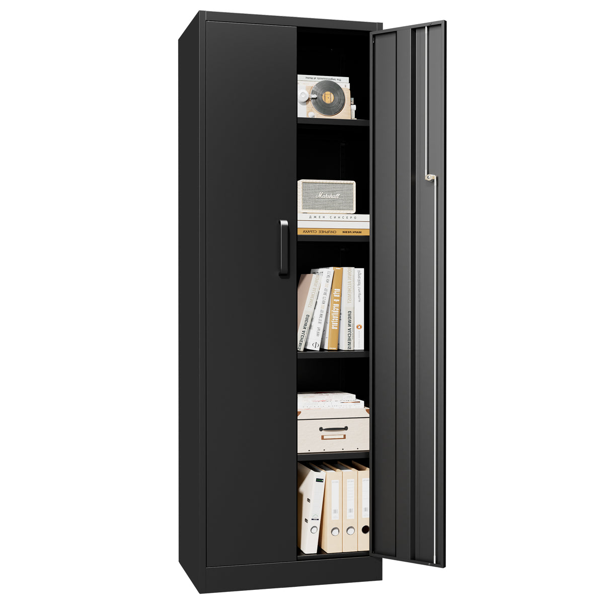 VIYET 71" Metal Storage Cabinet with Keypad Lock, Adjustable Shelves, 150 lbs Capacity per Shelf, Garage Utility Locker for Home & Office