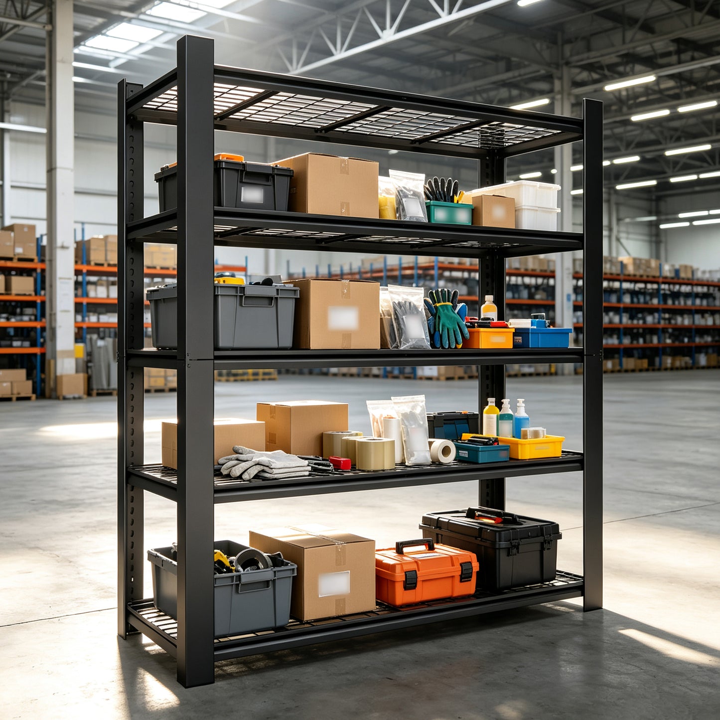 VIYET 72" Heavy Duty Metal Garage Shelving Unit, 5 Tier Adjustable Storage Rack with 3000 LBS Capacity, Steel Shelves for Garage, Pantry & Warehouse