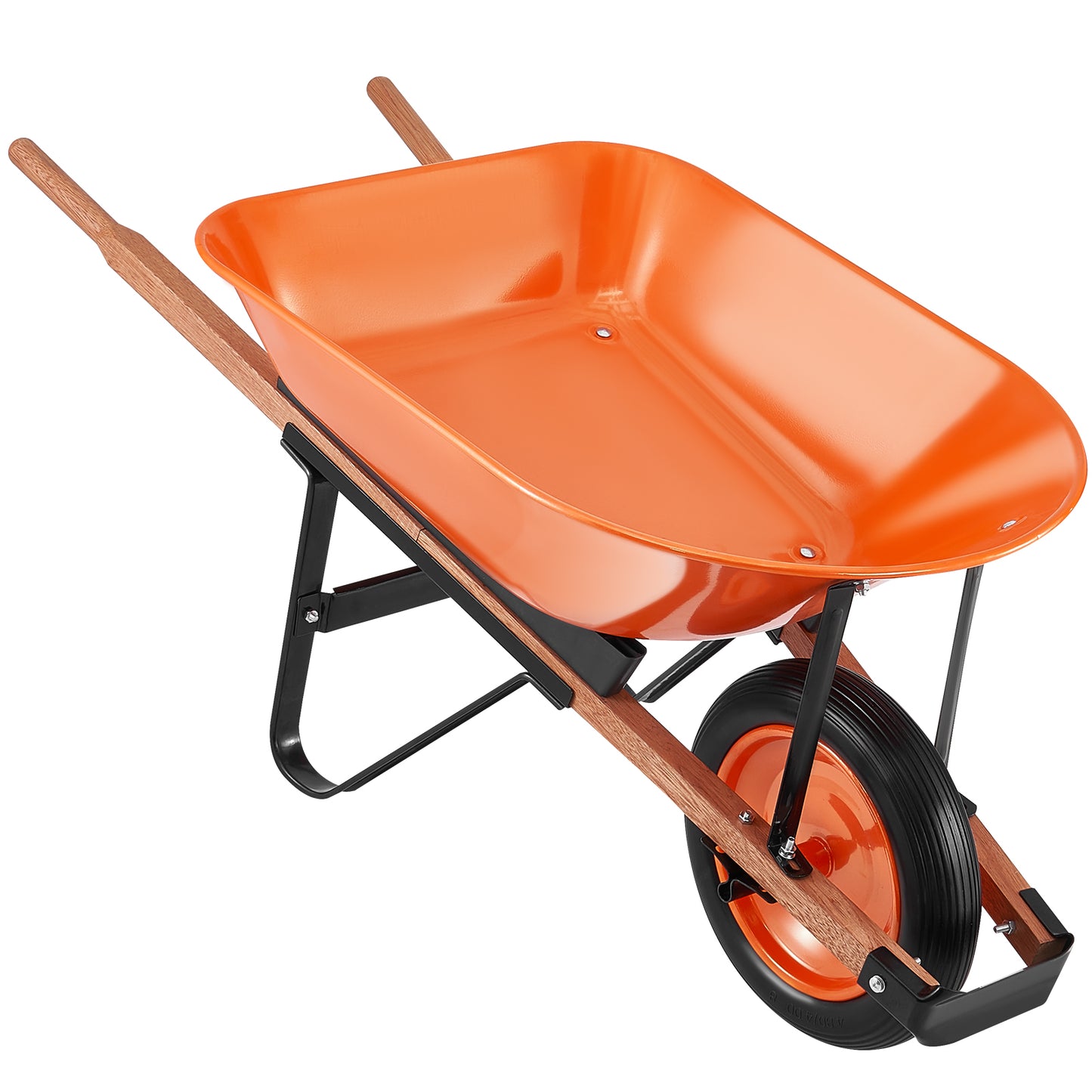 VIYET Wheelbarrow Cart 5 Cu. Ft. 265 Lbs Capacity, Heavy-Duty Garden Dump Cart with Metal Handle & 16" Wide Track Solid Foam Wheel, Utility Yard Cart for Lawn Farm Garden