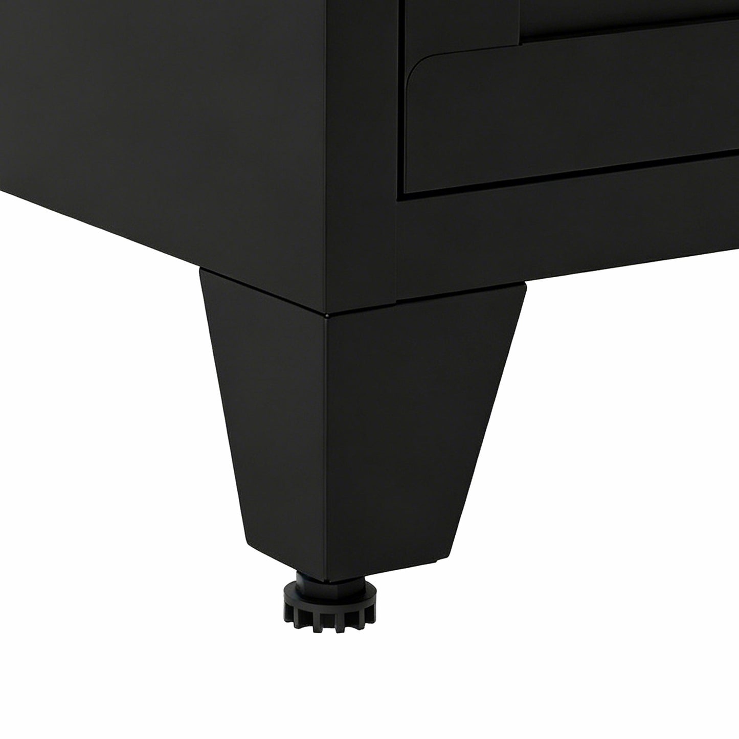 VIYET 6-Drawer Black Dresser for Bedroom, Low-Profile Chest of Drawers with Smooth-Glide Storage