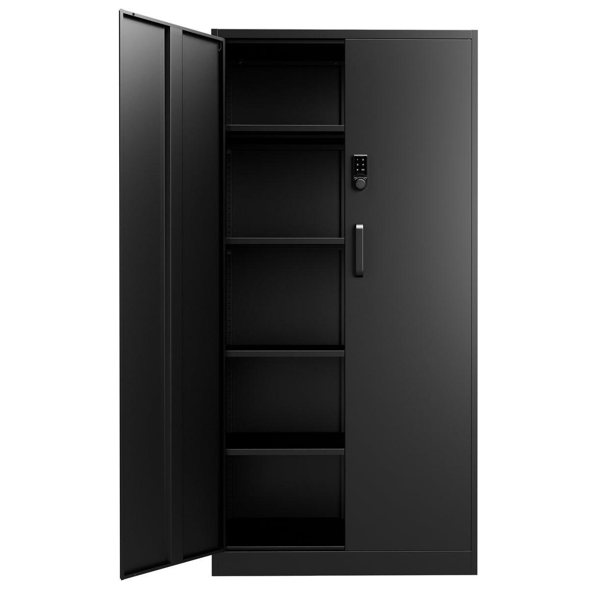 VIYET 72" Metal Storage Cabinet with Keypad Lock, Double Door Steel Garage Cabinet, 4 Adjustable Shelves, 150 lbs per Shelf
