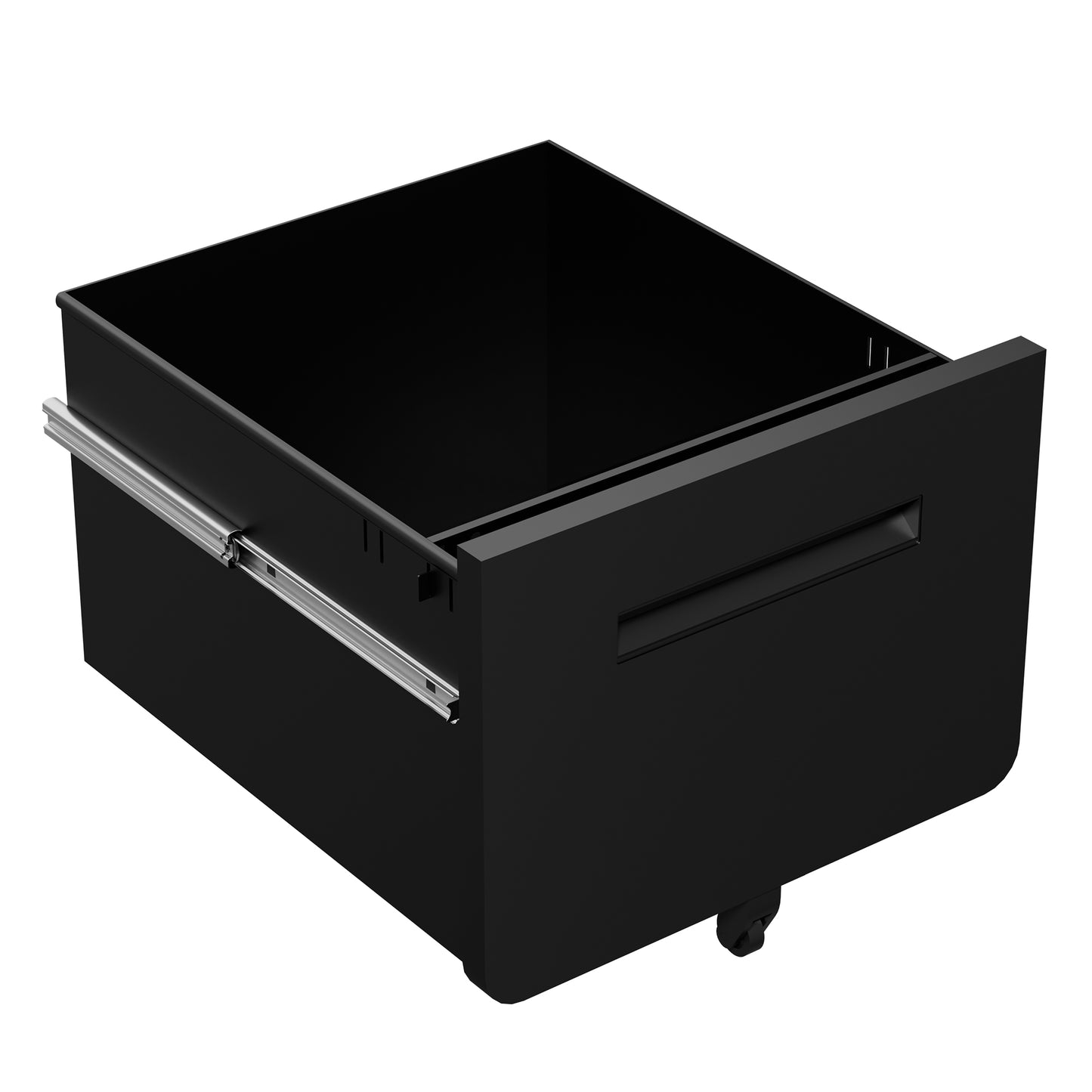 VIYET 3 Drawer Filing Cabinet with Lock, Black Rolling Metal Office Cabinet, Secure Document Storage Organizer for Letter & Legal Files