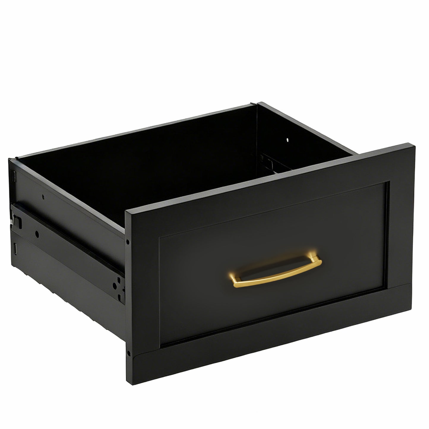 VIYET 7-Drawer Black Dresser, Wide Low-Profile Bedroom Storage Chest with Smooth-Glide Drawers