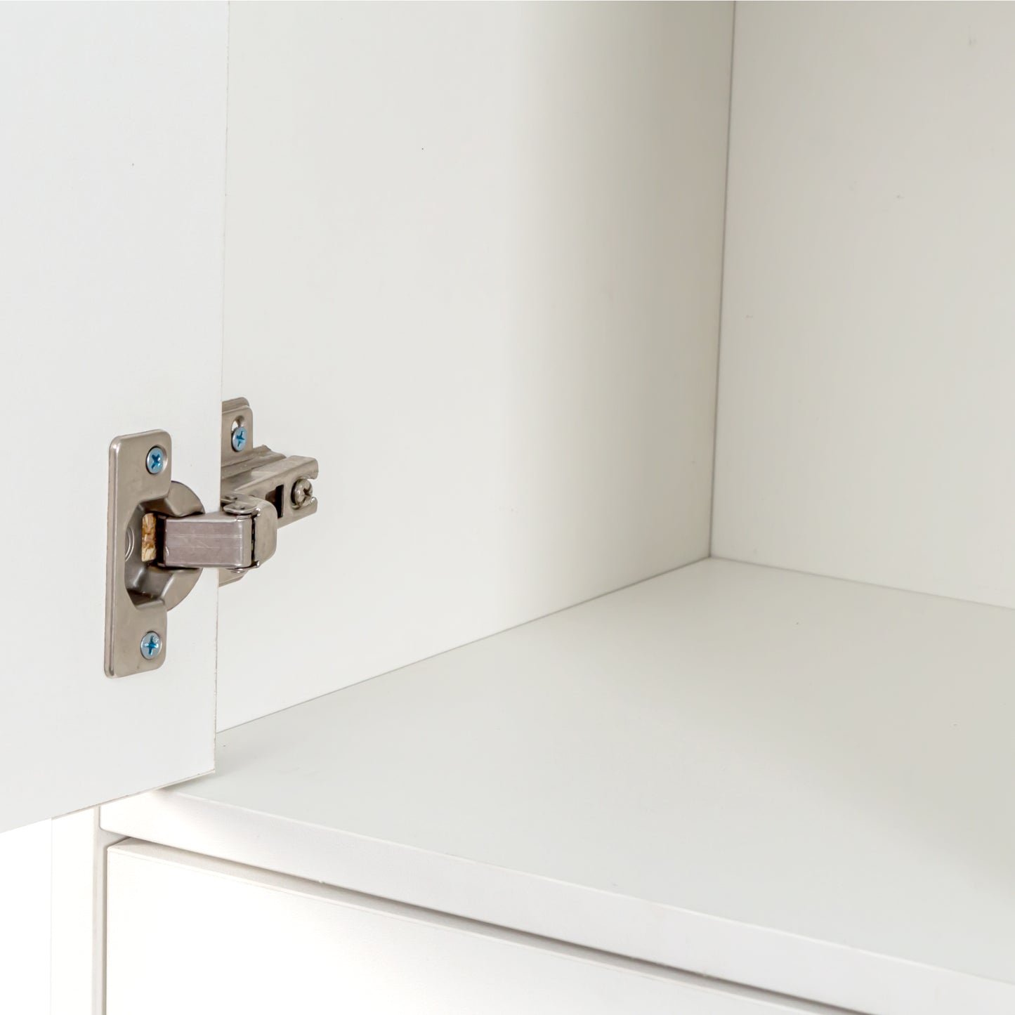 VIYET 71" Tall Narrow Storage Cabinet - White Particle Board+MDF, 2 Doors, 2 Drawers, Adjustable Shelves, Kitchen Use