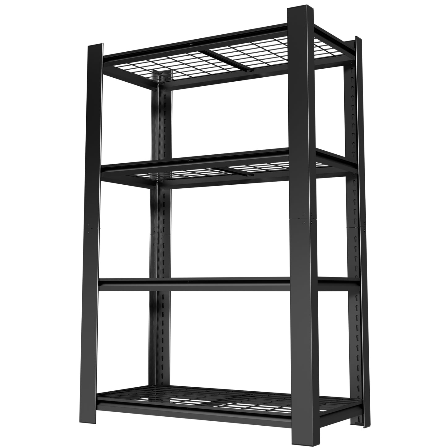 VIYET 60" H Heavy Duty Metal Shelving Unit, 4 Tier Adjustable Storage Rack with 2240 LBS Capacity, Garage Shelf Organizer for Pantry Kitchen Black