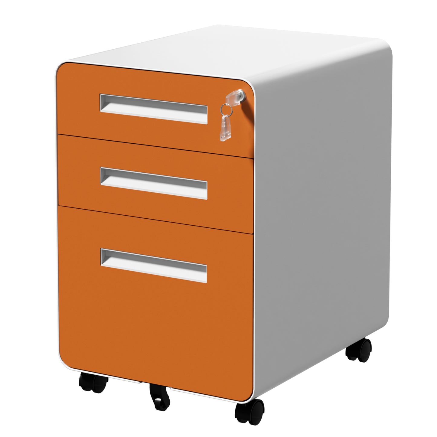 VIYET 3 Drawer Mobile File Cabinet, Rolling Metal Filing Cabinet with Lock, Steel Office Storage Cabinet on Wheels for Letter Legal Files, Home Office Organizer