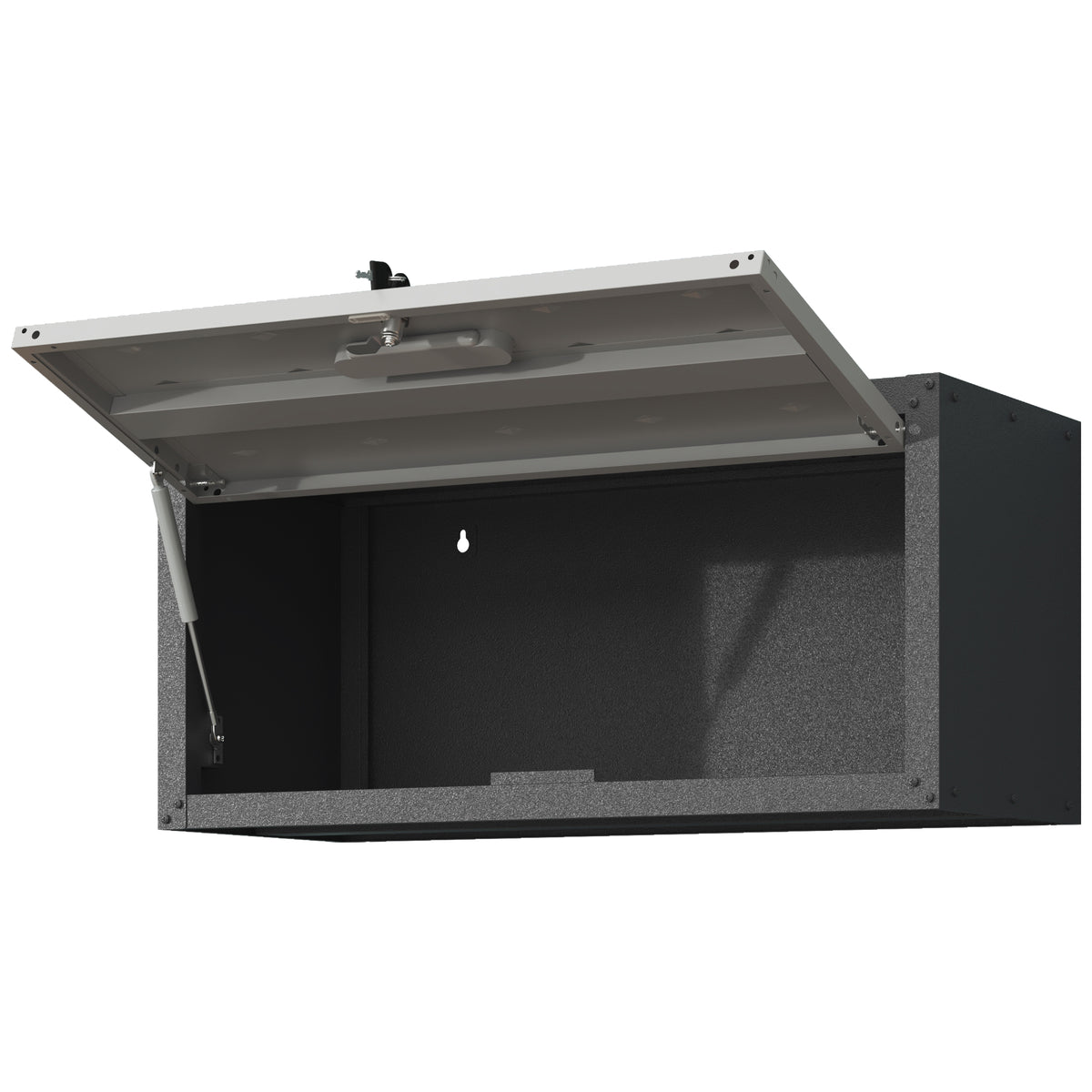 VIYET Wall Mounted Garage Cabinet, Lockable Metal Tool Storage Cabinet with Lift-Up Door, 120 Lbs Capacity, Steel Workshop Organizer