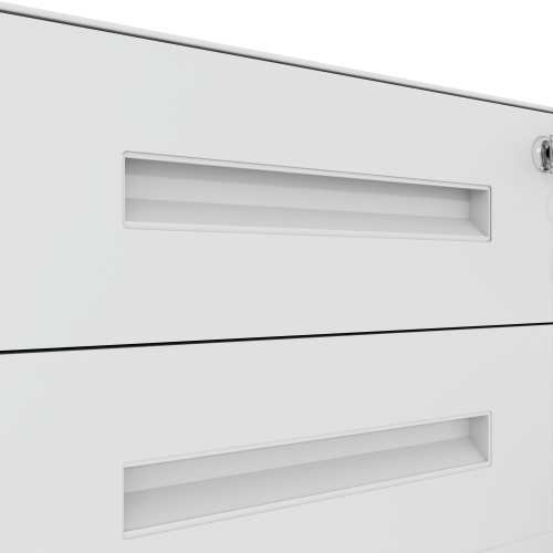 VIYET 23"H Mobile File Cabinet with Lock - All-Steel Fully Assembled, Anti-Tip Design & Locking Casters, Fits A4/Letter, for Home/Office (Black+White)