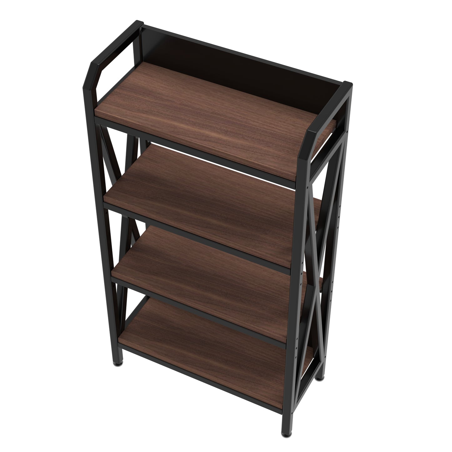VIYET 56.3"H 4-Level Bakers Rack, Metal & Wooden Kitchen Storage Shelf (Adjustable Multi-Scene Organizer for Garage/Pantry/Bathroom)