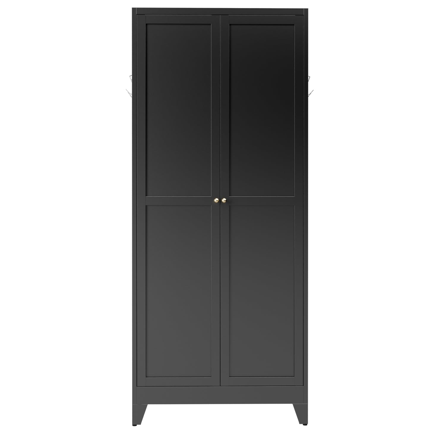VIYET 75" Metal Kitchen Pantry Cabinet, Tall Freestanding Storage Cabinet with 5 Adjustable Shelves, Heavy Duty Steel Organizer for Kitchen, Dining Room, Black