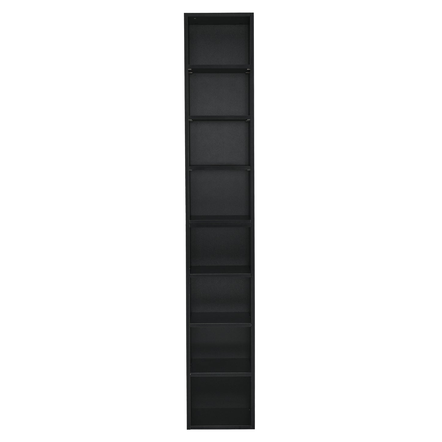 VIYET 11.6"×9.3"×70.9" 8-Tier Media Tower Rack - Black MDF, Adjustable Shelves