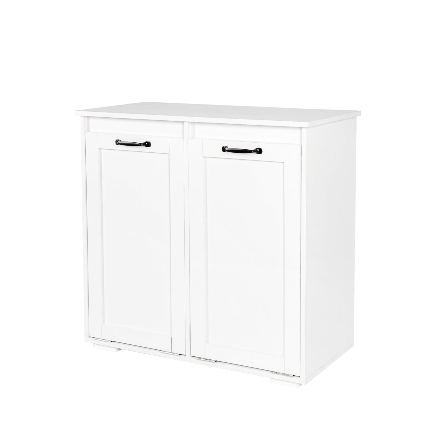 VIYET 30.3" Storage Cabinet, White Particle Board+MDF Storage Cabinet w/ 2 Removable Liner Bags (Light/Dark Sorting+Handles)