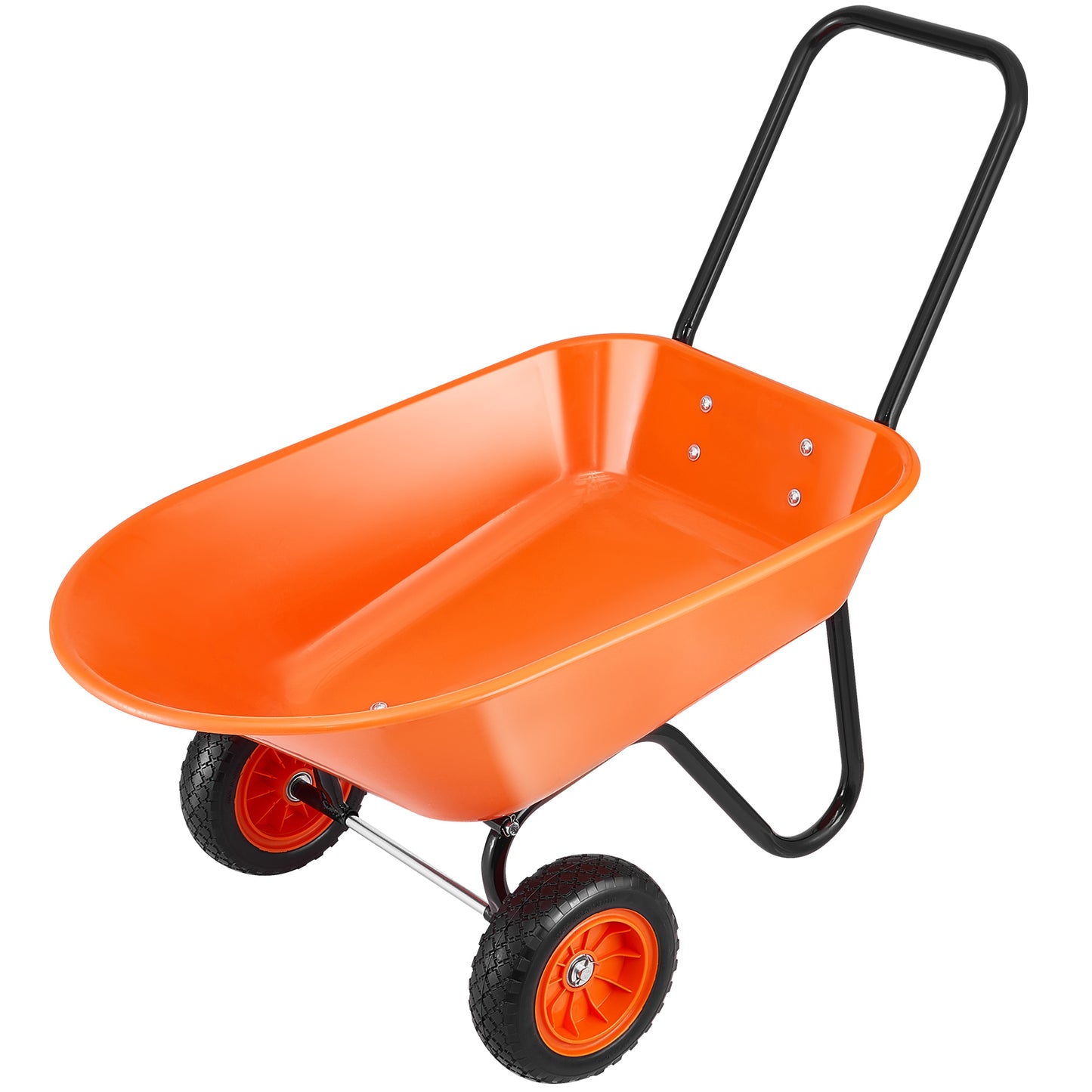 VIYET 2-Wheel Wheelbarrow Cart 5 Cu. Ft. 397 Lbs Capacity, Heavy-Duty Garden Dump Cart with 10" Solid Foam Wheels & Padded Handle for Lawn Farm Outdoor