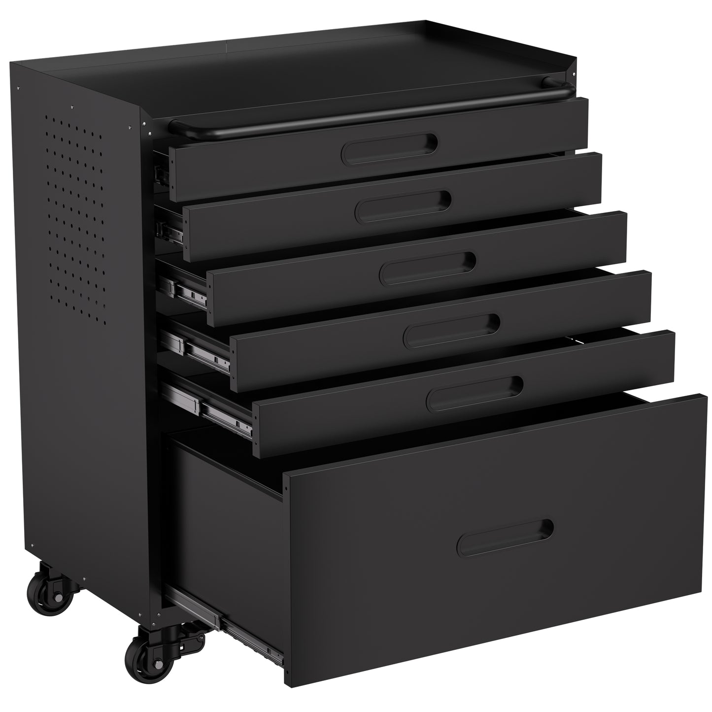 VIYET 34" 6-Drawer Rolling Tool Chest - Heavy-Duty Steel Mobile Garage Cabinet & Small Parts Storage Organizer, Black