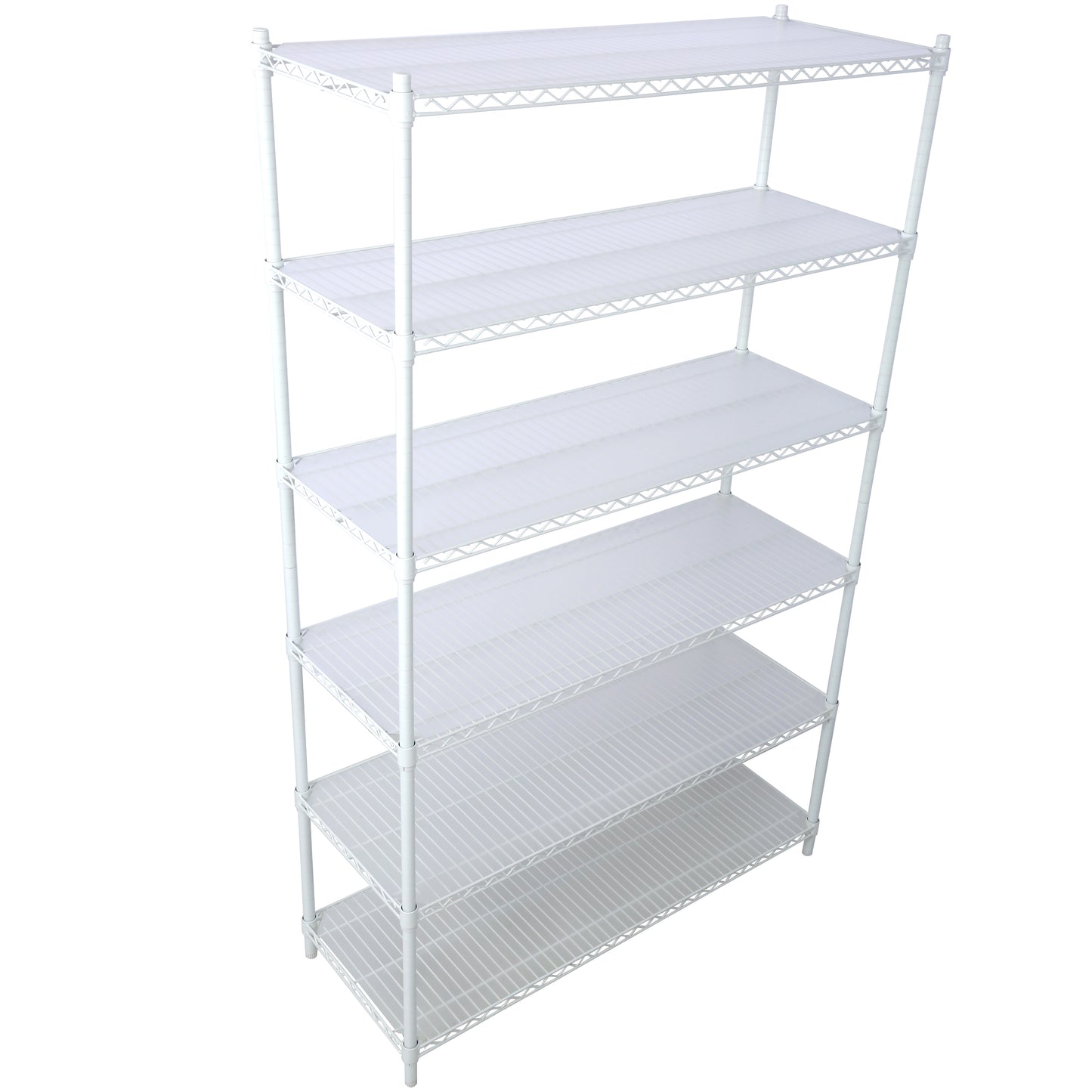 VIYET 6 Tier 6000LBS NSF Metal Wire Shelving, Heavy Duty Adjustable Storage Rack with Wheels & Shelf Liners (White)