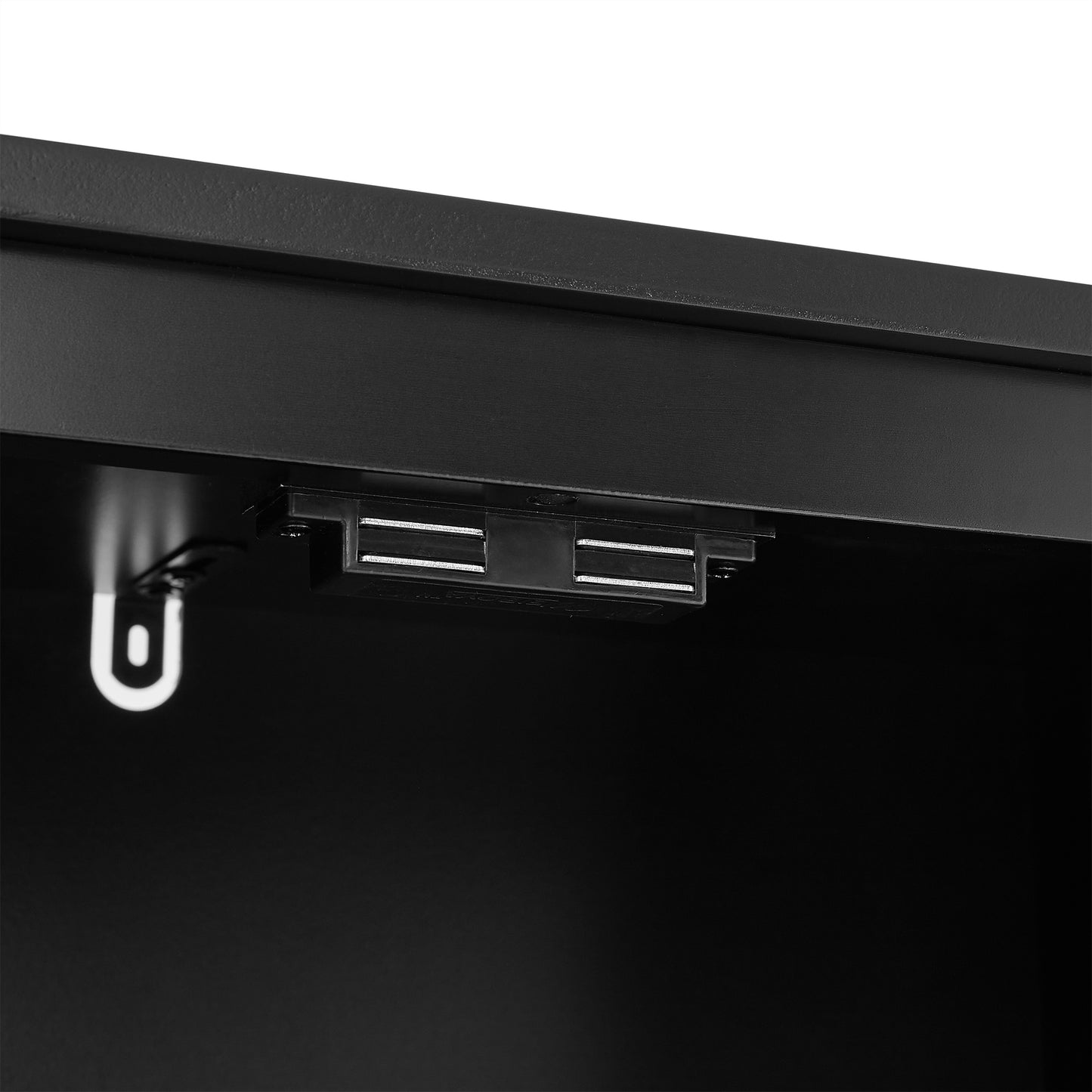 VIYET 43" 2-Door 2-Drawer Storage Cabinet, Black MDF Adjustable-Shelf Organizer, Anti-Tipping Waterproof Multi-Scene Cabinet