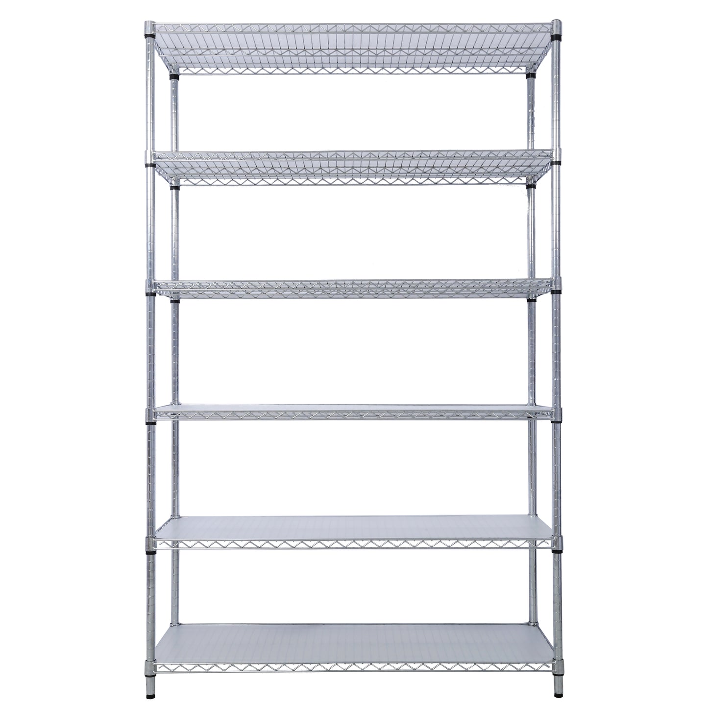 VIYET 6 Tier 6000LBS NSF Metal Wire Shelving, Heavy Duty Adjustable Storage Rack with Wheels & Shelf Liners (Chrome)