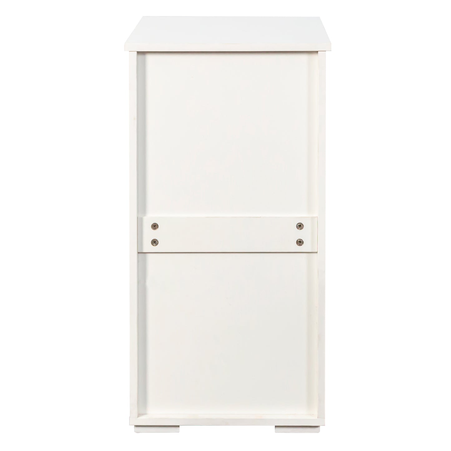 VIYET 29.5" Storage Cabinet, White Particle Board+MDF Storage Cabinet w/ 1 Removable Liner Bag & Open Shelf