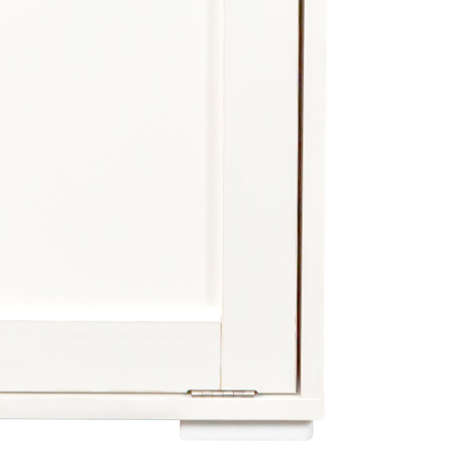 VIYET 29.5" Storage Cabinet, White Particle Board+MDF Storage Cabinet w/ 1 Removable Liner Bag & Open Shelf