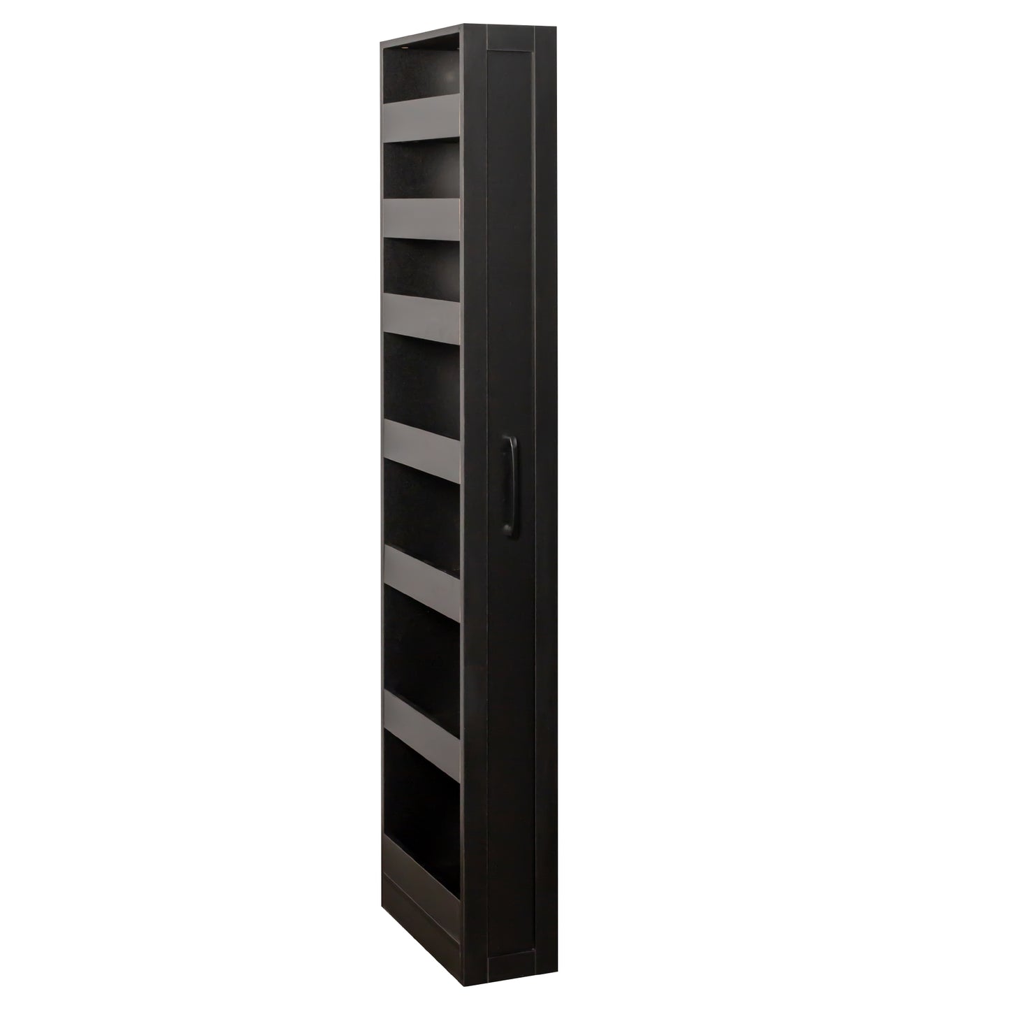 VIYET 71"H 7-Tier Multi-Functional Pull-Out Storage Shelf, Single-Sided Open Shelf, Organizer for Kitchen, Living Room & Narrow Spaces,black