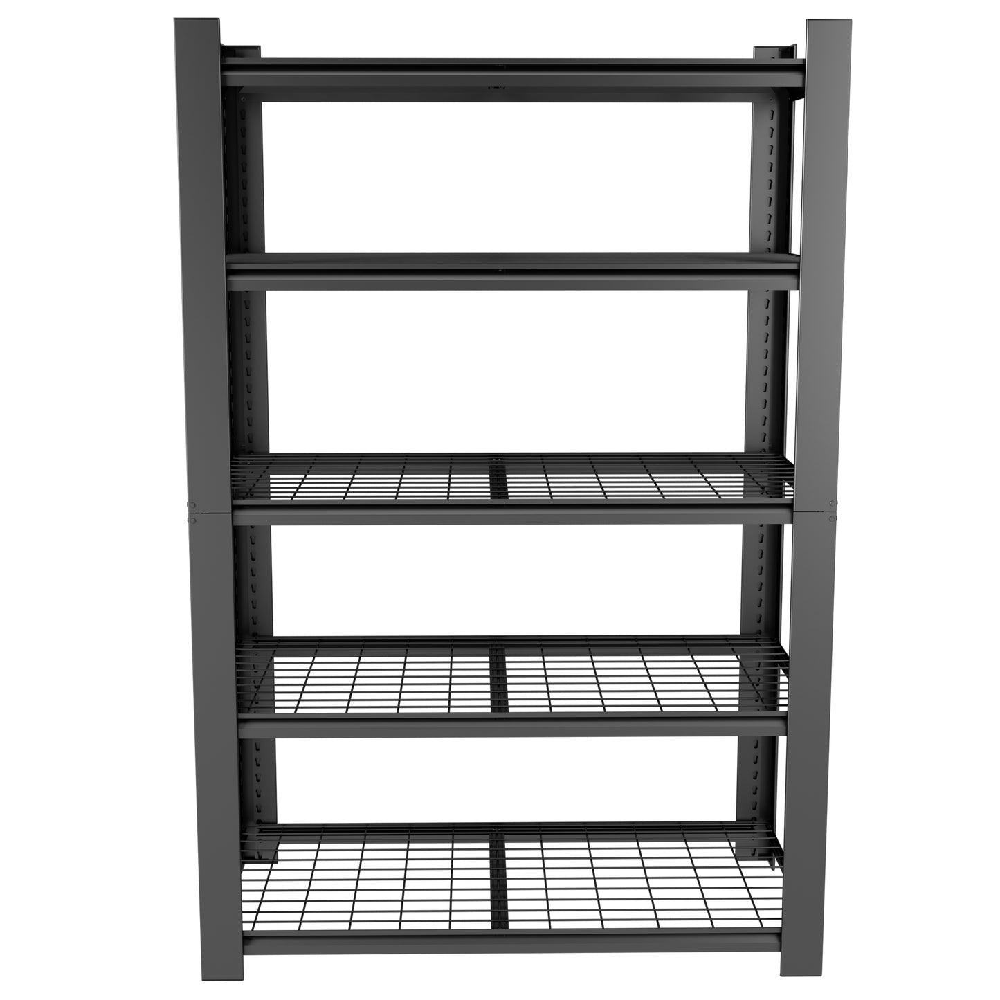 VIYET 72" H 5 Tier Heavy Duty Metal Garage Shelving Unit, Adjustable Industrial Storage Rack with 3000 lbs Capacity, Steel Shelf Organizer, 48"W x 23.6"D Black