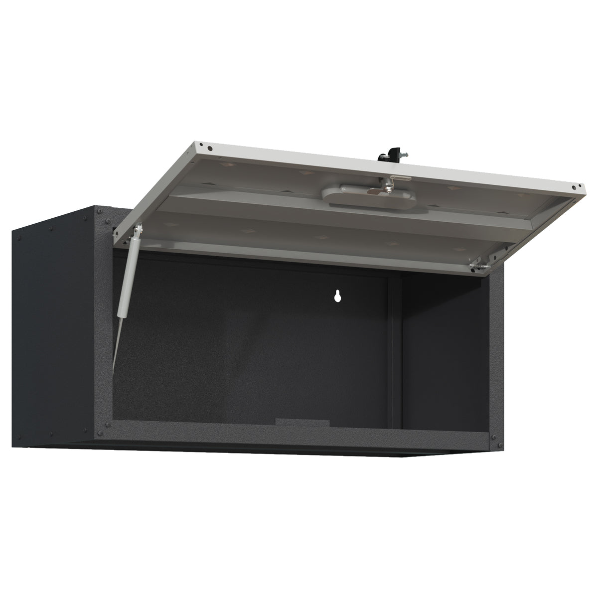 VIYET Wall Mounted Garage Cabinet, Lockable Metal Tool Storage Cabinet with Lift-Up Door, 120 Lbs Capacity, Steel Workshop Organizer