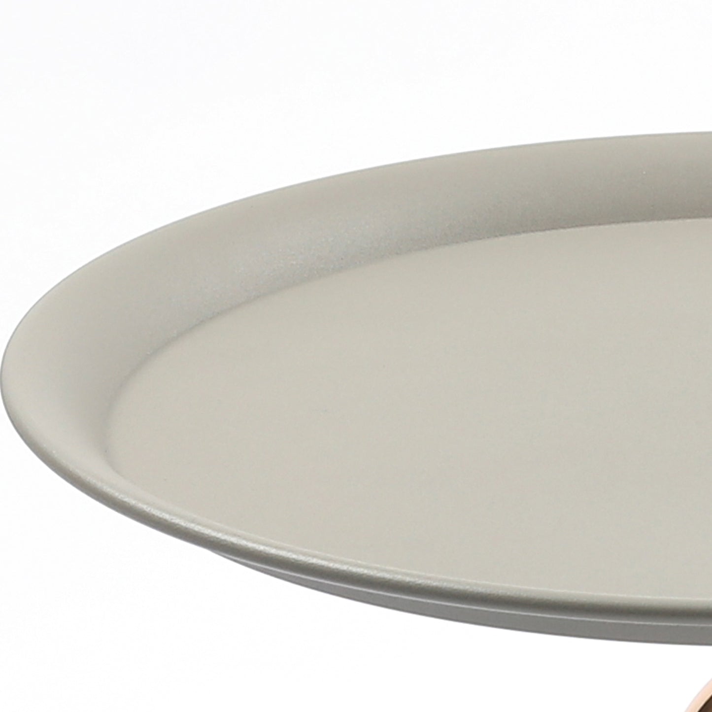 VIYET 21" Mermaid Tail Round End Table,Art Deco Metal Pedestal Accent Table, Minimalist Tray-Style Side Table for Small Spaces (Matte Gray)