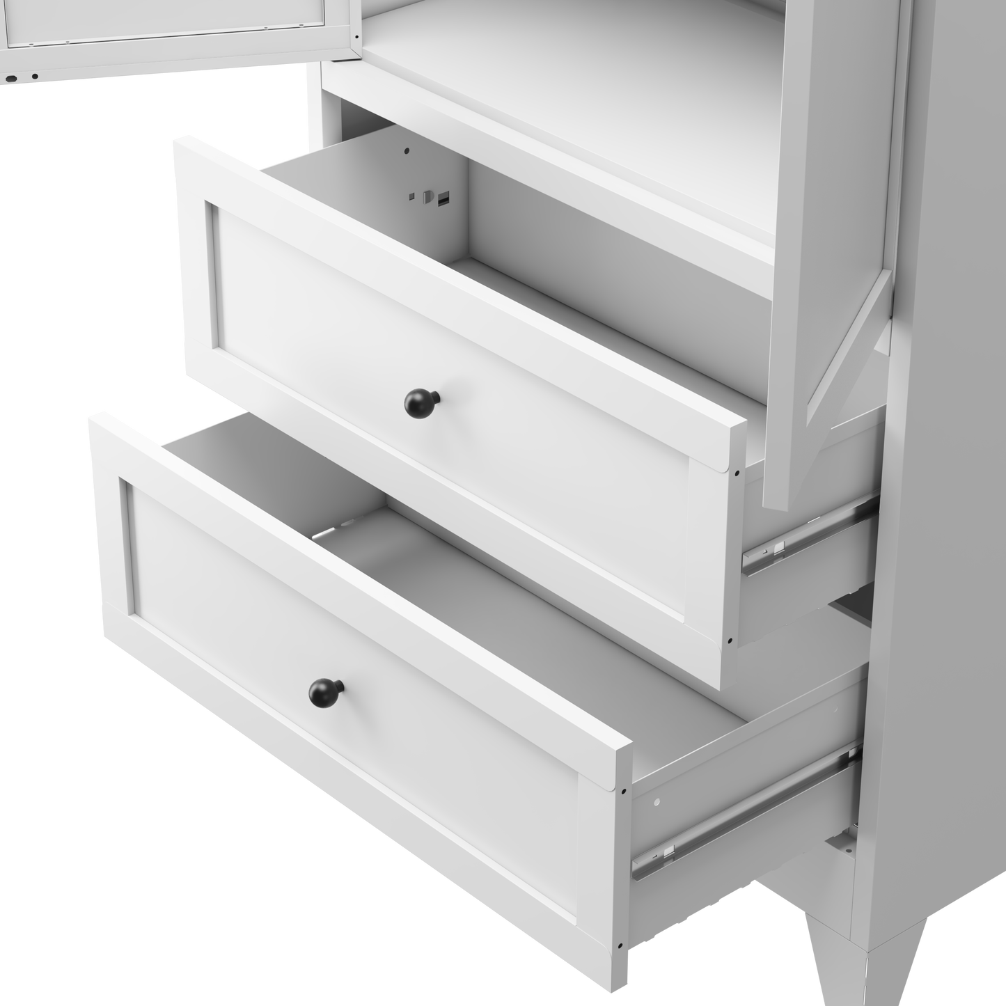 VIYET 72"H Heavy-Duty Steel Pantry Cabinet,2 Drawers+2 Adjustable Shelves,60LBS/Level Freestanding for Kitchen/Pantry/Dining Room (White)