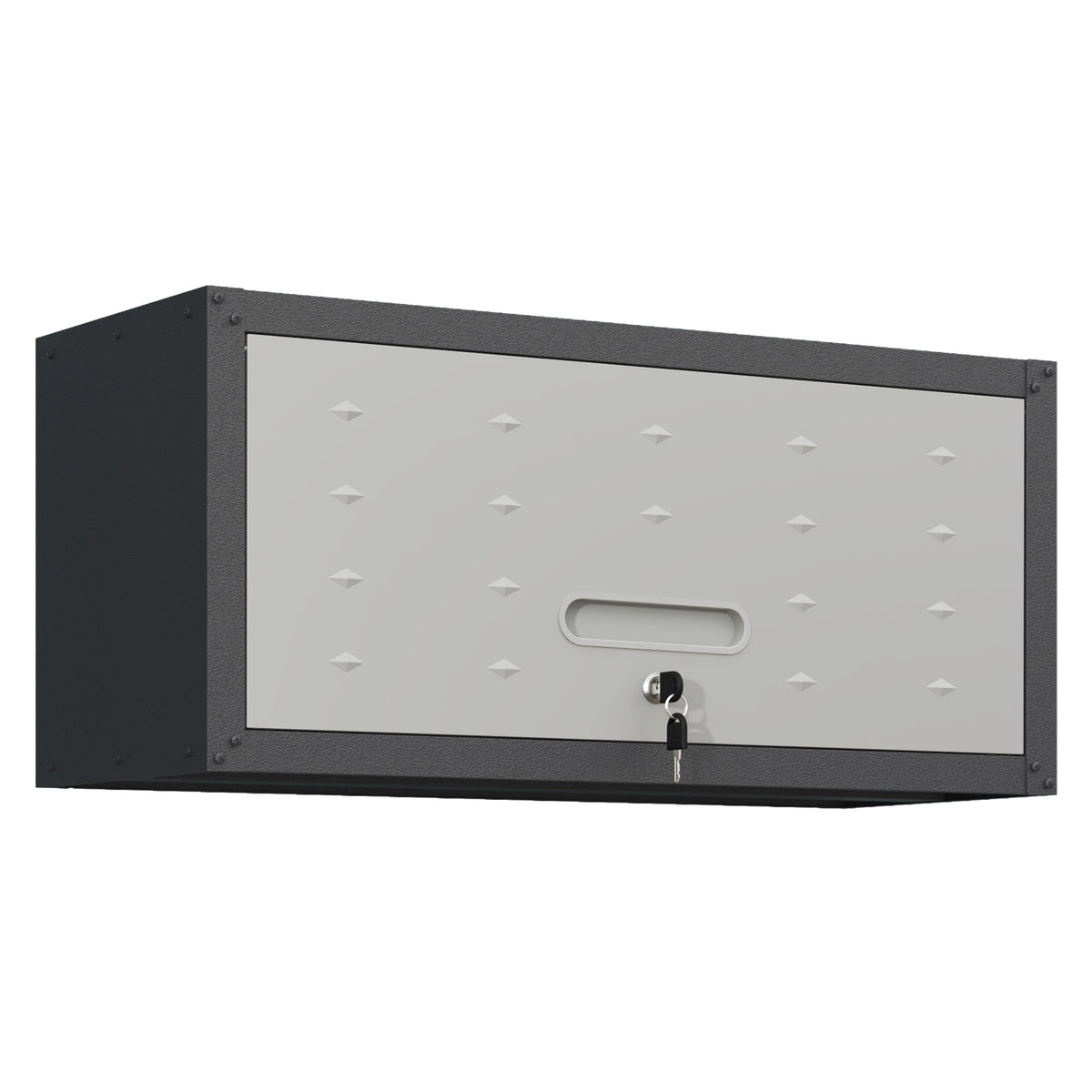 VIYET Wall Mounted Garage Cabinet, Lockable Metal Tool Storage Cabinet with Lift-Up Door, 120 Lbs Capacity, Steel Workshop Organizer