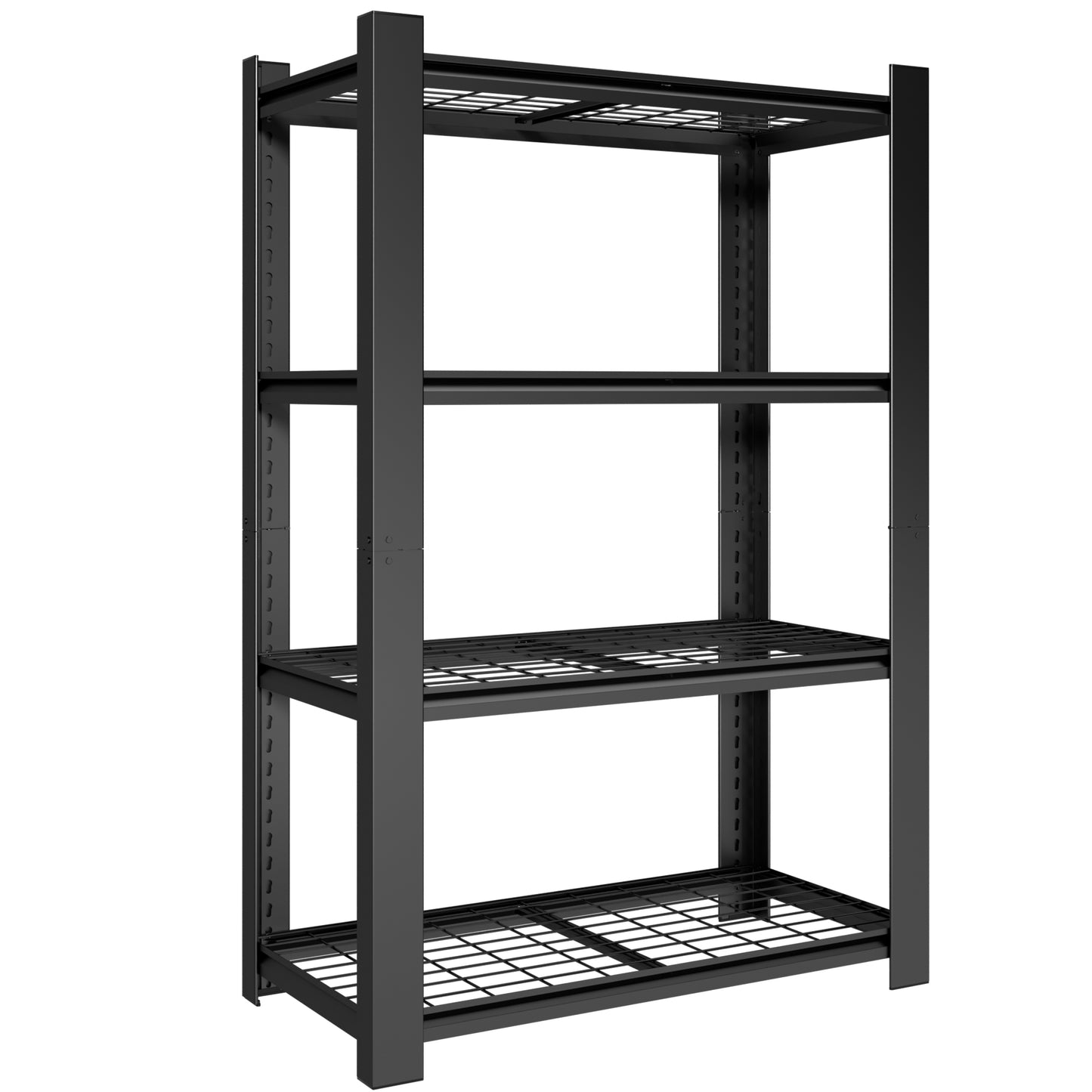 VIYET 60" H Heavy Duty Metal Shelving Unit, 4 Tier Adjustable Storage Rack with 2240 LBS Capacity, Garage Shelf Organizer for Pantry Kitchen Black