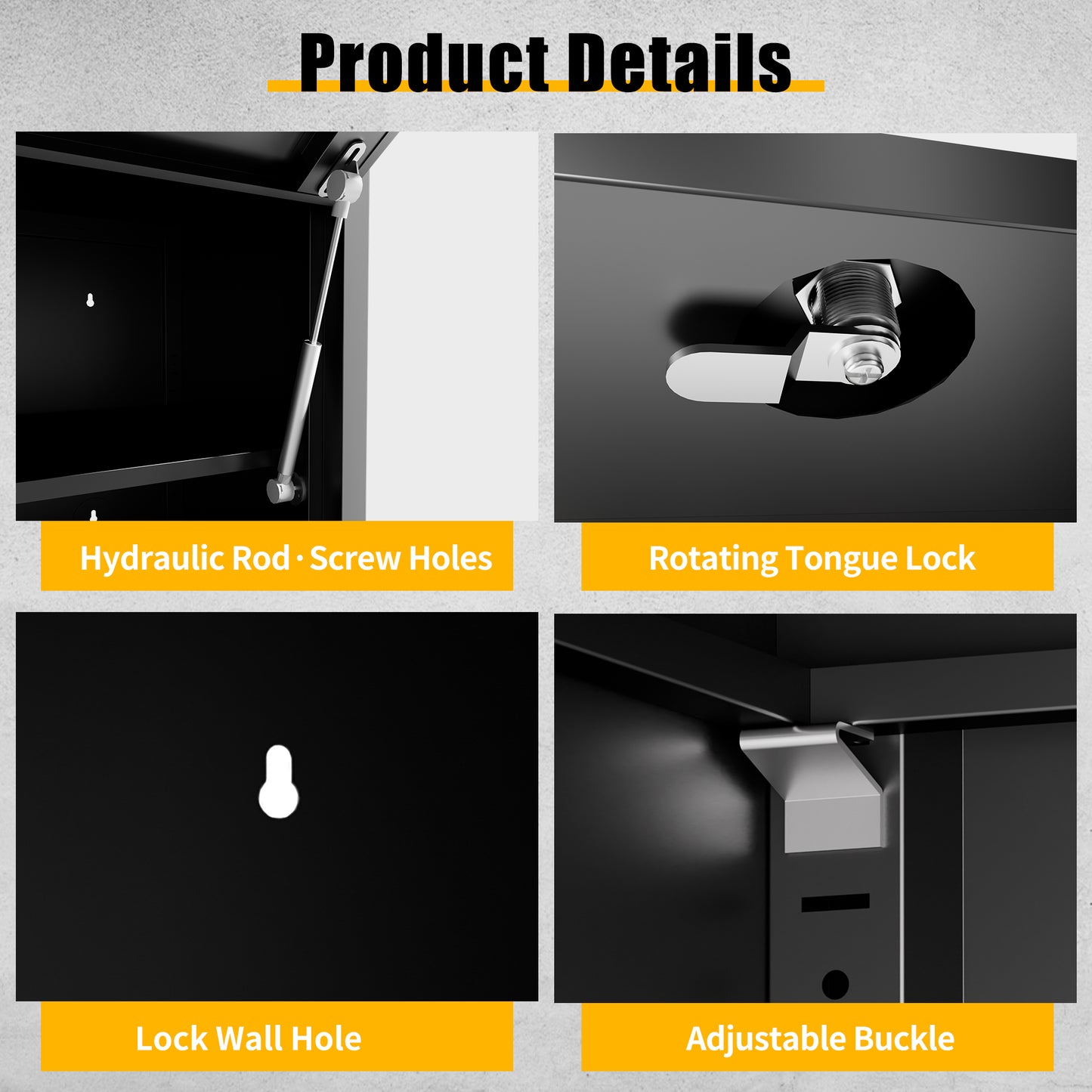 VIYET 30" Wall Mounted Metal Storage Cabinet with Lock, Heavy Duty Steel Garage Wall Cabinet with Adjustable Shelf