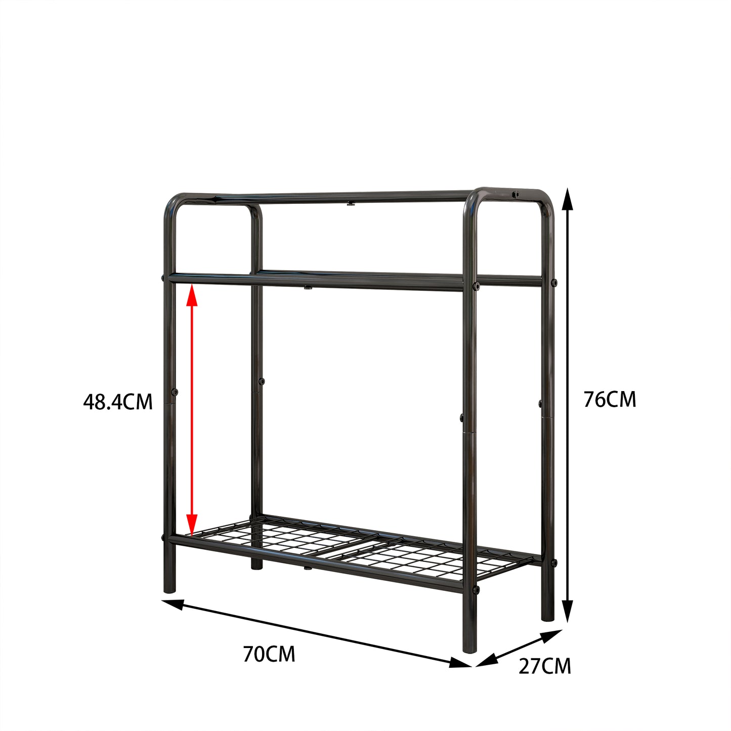 VIYET 30" 3-Tier Metal Towel Rack, Freestanding Black Storage Holder (Bathroom/Bedroom/Pool Display Organizer)