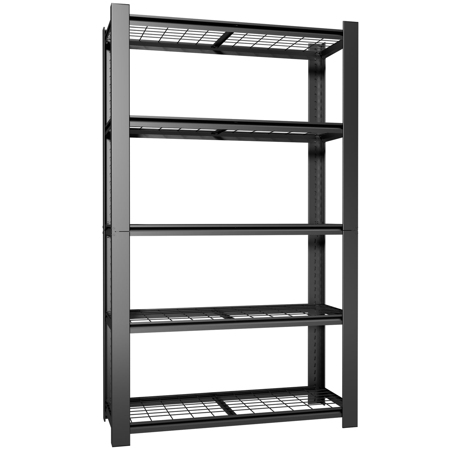 VIYET 78" Heavy Duty Metal Shelving Unit, 5 Tier Industrial Storage Rack with Adjustable Shelves, 3000 LBS Capacity Garage Organizer for Warehouse, Pantry, Black