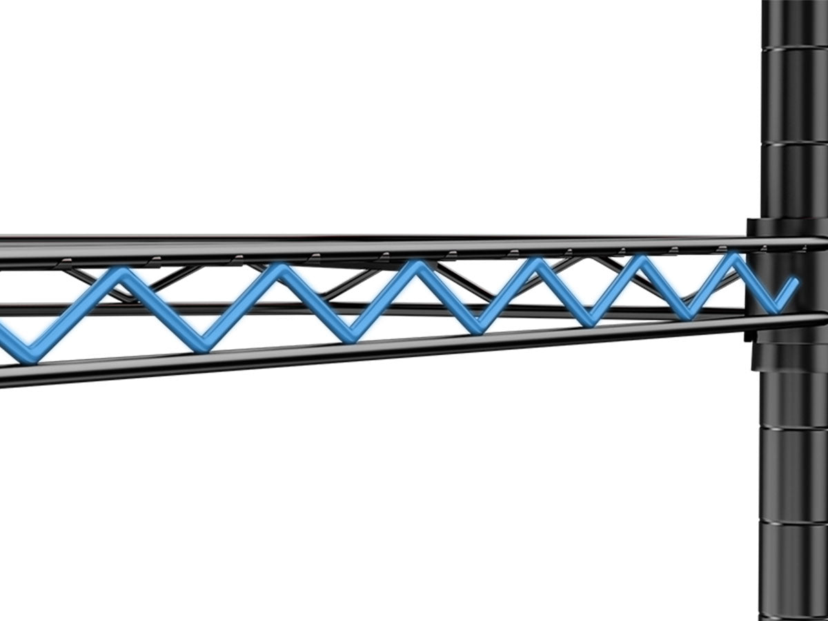 VIYET 72" 6-Tier Corner Wire Shelf Rack - Black Chrome Adjustable Metal, NSF Certified 600LBS
