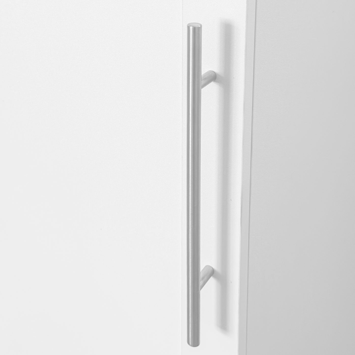 VIYET 71" Freestanding Kitchen Pantry Cabinet - White Particle Board+MDF, 2 Adjustable Shelves, Side Racks