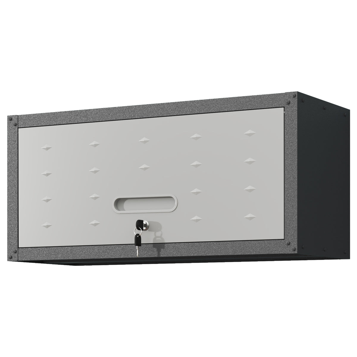 VIYET Wall Mounted Garage Cabinet, Lockable Metal Tool Storage Cabinet with Lift-Up Door, 120 Lbs Capacity, Steel Workshop Organizer