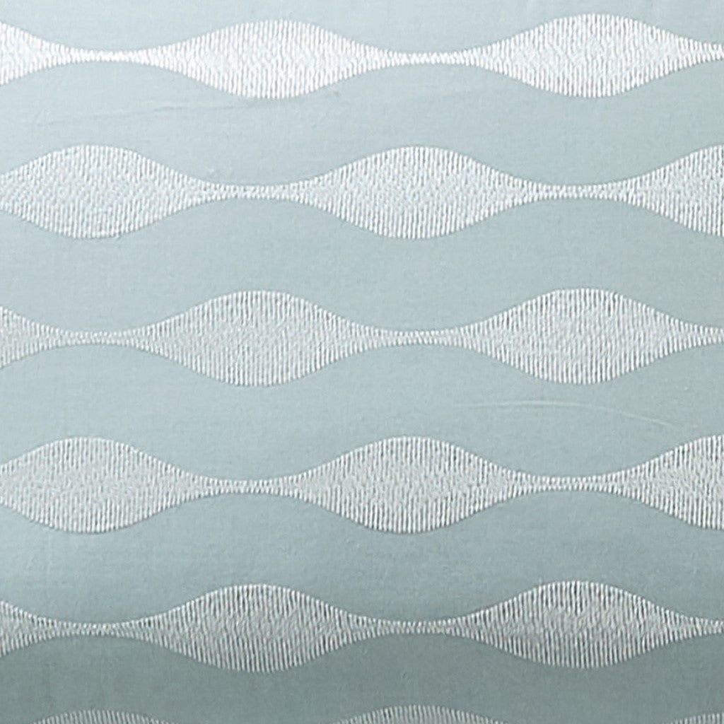 VIYET 12x20" Oblong Decorative Pillow, 100% 200TC Cotton with Wavy Embroidery, Hypoallergenic OEKO-TEX Certified (Blue)