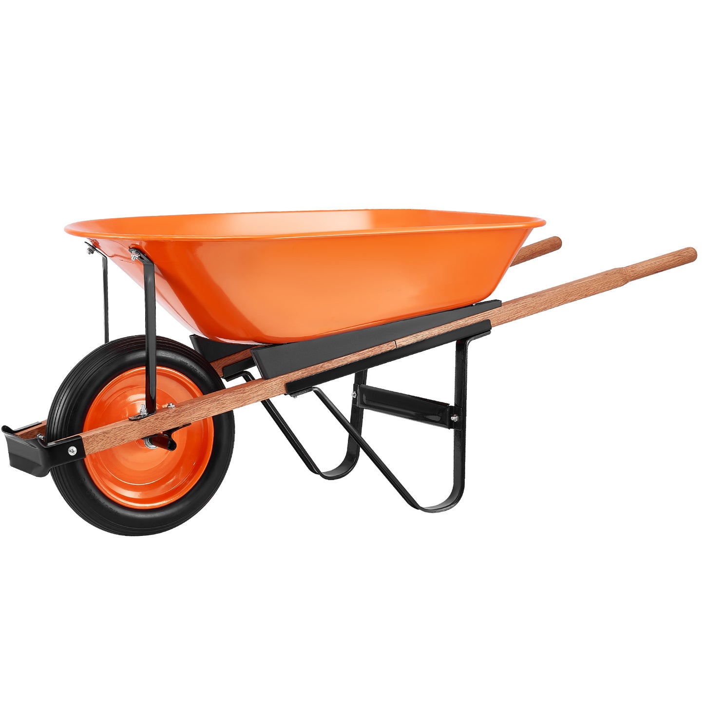 VIYET Wheelbarrow Cart 5 Cu. Ft. 265 Lbs Capacity, Heavy-Duty Garden Dump Cart with Metal Handle & 16" Wide Track Solid Foam Wheel, Utility Yard Cart for Lawn Farm Garden