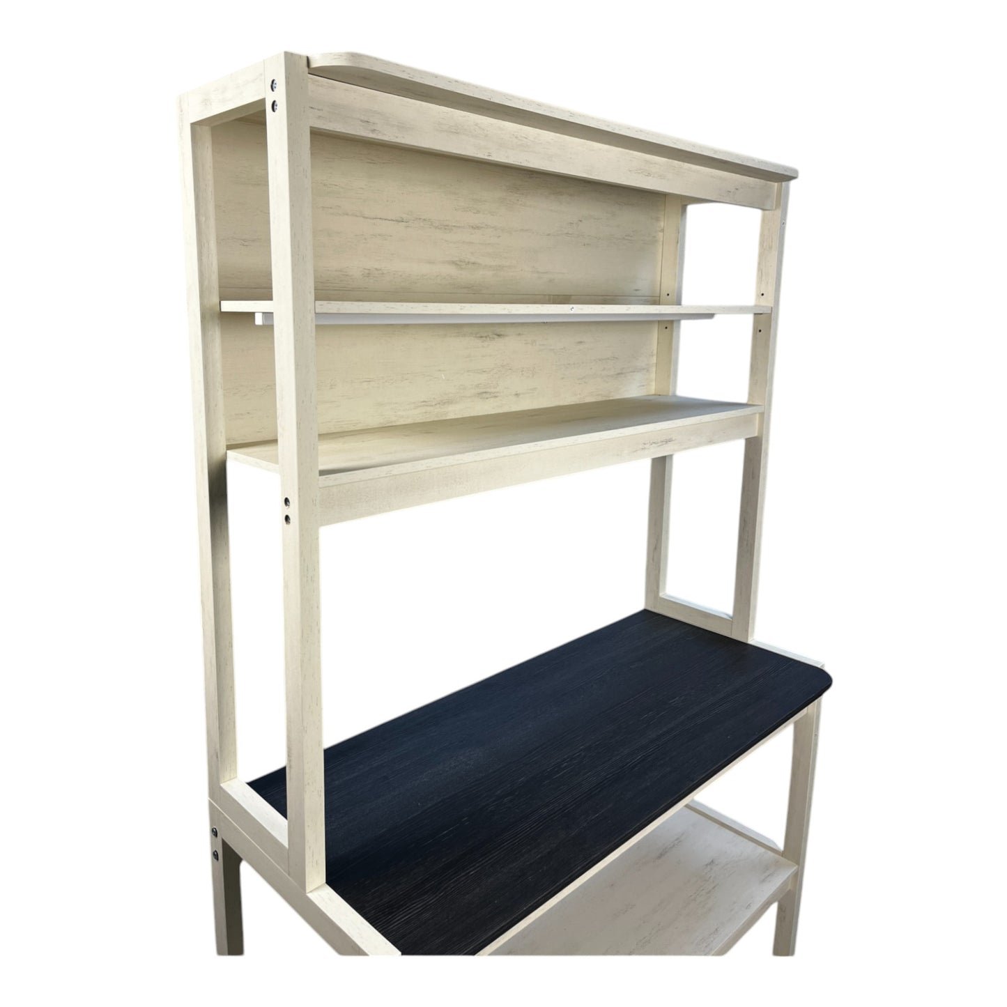 VIYET 67" 5-Tier Bakers Rack (Black & White), Particle Board Kitchen Storage Shelf (Microwave Stand & Coffee Bar Organizer)